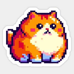 Chubby cat pixel art Sticker